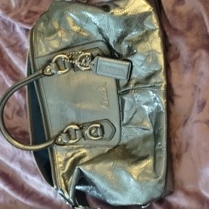 Coach purse hobo silver
